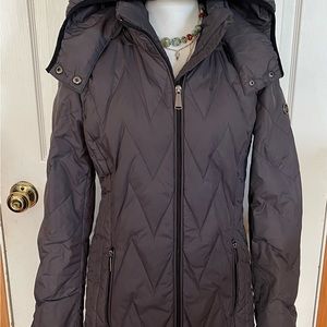 Women's Quilted Grey Hooded Jacket